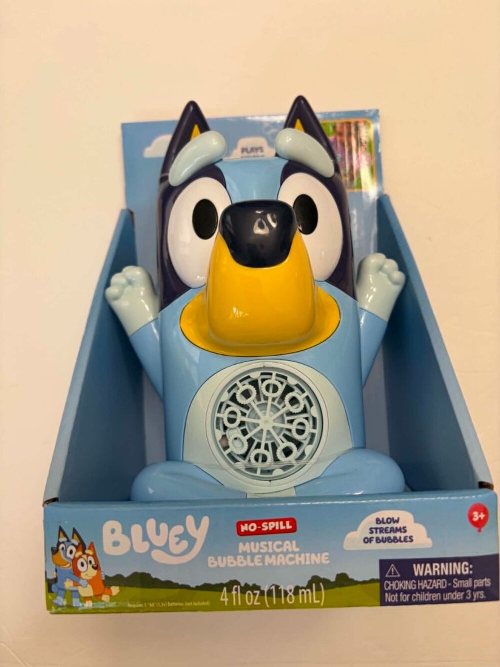 Bluey No-Spill Musical Bubble Machine